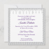 Invitation Quinceanera Anniversaire Château rose violet Diama (Dos)