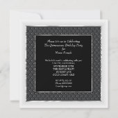 Invitation Quinceanera Anniversaire Cheval Carriage Argent No (Dos)