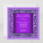 Invitation Quinceanera Anniversaire Cheval Carrie Violet (Dos)