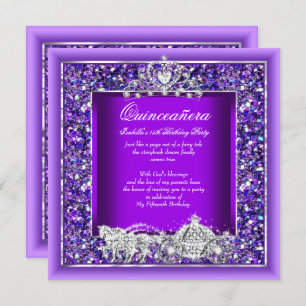 Invitation Quinceanera Anniversaire Cheval Carrie Violet