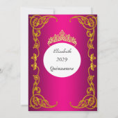 Invitation Quinceanera Anniversaire fête Or rose (Dos)