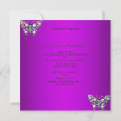 Invitation Quinceañera Anniversaire fête Papillon blanc viole (Dos)