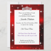 Invitation Quinceanera Anniversaire Fête Robe Rouge Argent Ti (Dos)