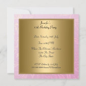 Invitation Quinceanera Anniversaire fête rose or blanc Tiara (Dos)