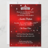 Invitation Quinceanera Anniversaire fête Rouge Or Black Robe (Dos)
