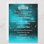 Invitation Quinceanera Anniversaire Fête Turquoise Argent Car (Dos)
