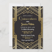 Invitation Quinceañera Anniversaire Gatsby Art Déco Invitatio (Devant)