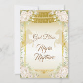 Invitation Quinceanera Anniversaire mexicain blanc et or (Dos)