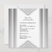 Invitation Quinceanera Anniversaire Partie Diamants blancs Ar (Dos)