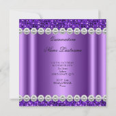Invitation Quinceanera Anniversaire Parties scintillant viole (Dos)