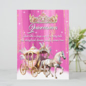 Invitation Quinceanera Anniversaire Pink Gold Silver Carrie (Debout devant)