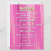 Invitation Quinceanera Anniversaire Pink Gold Silver Carrie (Dos)