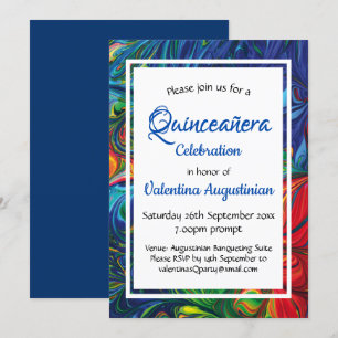 Invitation Quinceañera Anniversaire Rétro Personnalisé