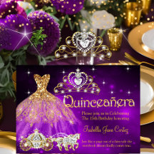 Quinceanera Anniversaire Robe violette Tiara Carri
