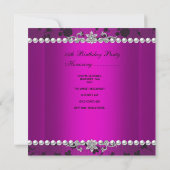 Invitation Quinceañera Anniversaire rose violet noir argent (Dos)