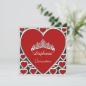 Invitation Quinceañera Anniversaire Rouge (Debout devant)