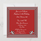 Invitation Quinceañera Anniversaire Rouge (Dos)