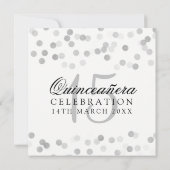 Invitation Quinceanera Anniversaire Silver Foil Parties scint (Dos)