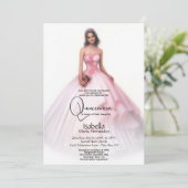 Invitation Quinceañera | Años de coing rose délicat (Debout devant)