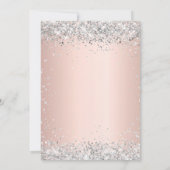 Invitation Quinceanera argent rose or brush (Dos)