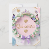 Invitation Quinceañera Ballons et Papillons  (Dos)