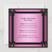 Invitation Quinceanera Bijou noir rose Tiara Forme 1 (Dos)