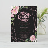 Invitation Quinceañera Bilingue Rose Noir (Debout devant)