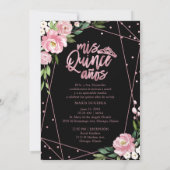 Invitation Quinceañera Bilingue Rose Noir (Dos)