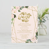 Invitation Quinceañera Bilingue Rose Pâle (Debout devant)