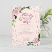 Invitation Quinceañera Bilingue Rose Pâle (Debout devant)