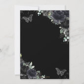 Invitation Quinceañera Black Floral Rose Princesse Silver (Dos)