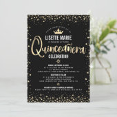 Invitation Quinceañera Black Gold Foil Parties scintillant Pr (Debout devant)