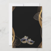 Invitation Quinceañera Black Gold Masquerade Anniversaire (Dos)