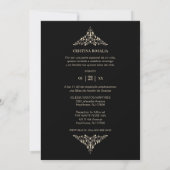 Invitation Quinceañera Black Golden Chic Lace Romantic Photo (Dos)