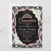 Invitation Quinceanera - Black Rose Gold (Devant)