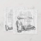 Invitation Quinceañera Blanche (Devant / Derrière)