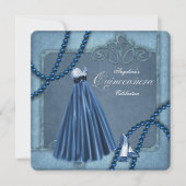 Invitation Quinceanera bleu (Devant)