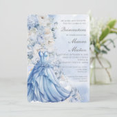 Invitation quinceañera bleu clair (Debout devant)