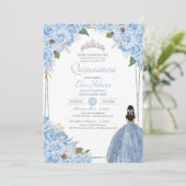 Invitation Quinceanera bleu clair Cinderella Princess Quince (Debout devant)