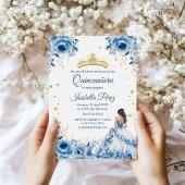 Invitation Quinceanera bleu clair princesse robe Tiara