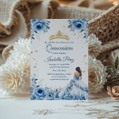 Invitation Quinceanera bleu clair princesse robe Tiara