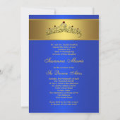 Invitation Quinceanera Bleu et Or 15e anniversaire (Dos)