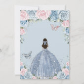 Invitation Quinceañera Bleu rose Floral Princesse robe (Dos)