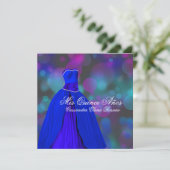 Invitation Quinceanera bleu rose violet de la Marine royale (Debout devant)