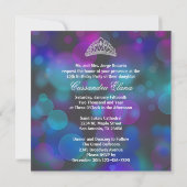 Invitation Quinceanera bleu rose violet de la Marine royale (Dos)