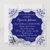 Invitation Quinceanera Bleu Royal (Dos)