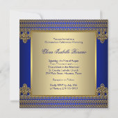 Invitation Quinceanera bleu royal or (Dos)