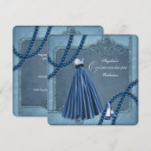 Invitation Quinceanera Bleue (Devant / Derrière)