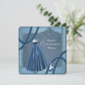 Invitation Quinceanera Bleue (Debout devant)