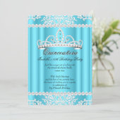 Invitation Quinceanera bleue 15ème anniversaire fête Tiara 2 (Debout devant)